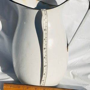 Vintage Enameled Pitcher, Chipped, Rusty
